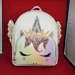 Unicorn 🦄 Pegasus Wings Iridescent Rainbow 🌈 Shiny Backpack Purse Bag - NEW
